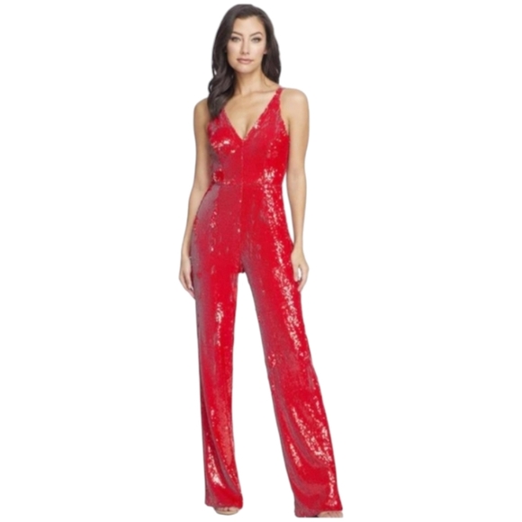 Hot Miami Styles Pants - NWOT Hot Miami Styles  Red Sequins Jumpsuit